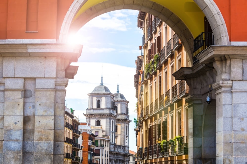 view of madrid through an archway